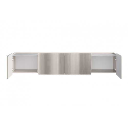 Szafka RTV Malmi 200 cm wisząca - kaszmir / crema bianca / czarny